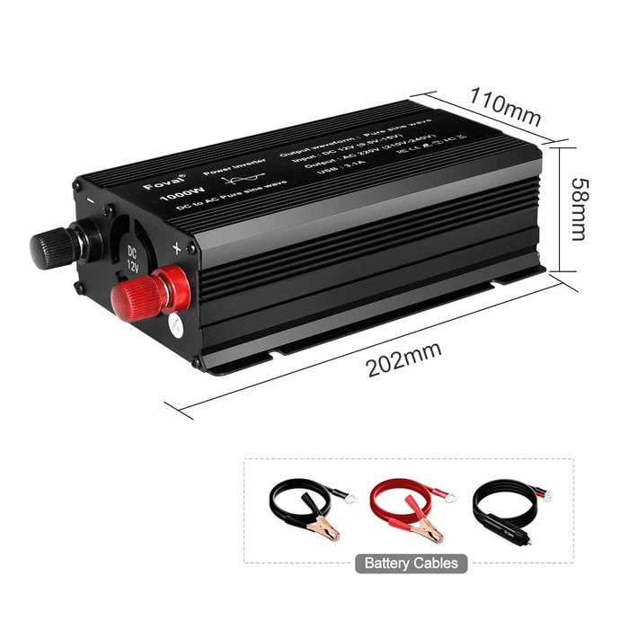 Invertor  Foval  1000,2200, 2600, 3000w 12V - 220V si priza USB 3.1