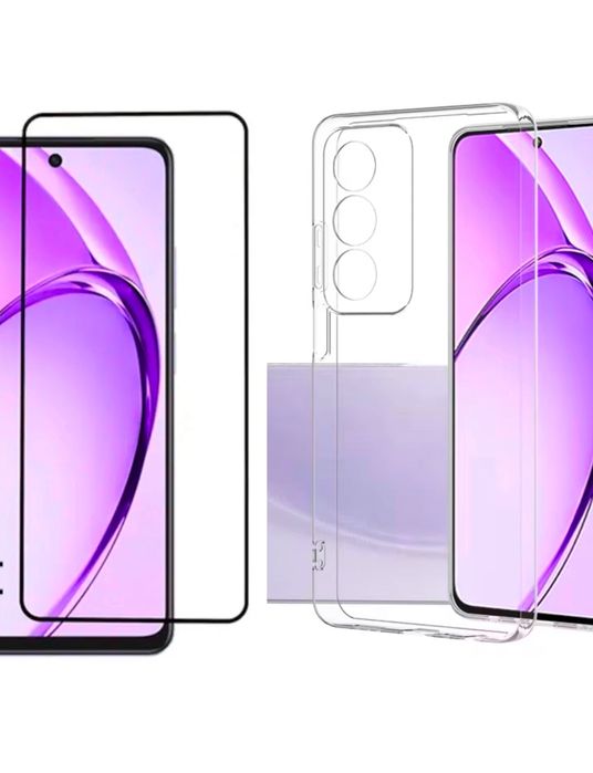 Husa Silicon Clear Slim si Folie Sticla - OPPO A40/A60/A79/A80/A5 PRO