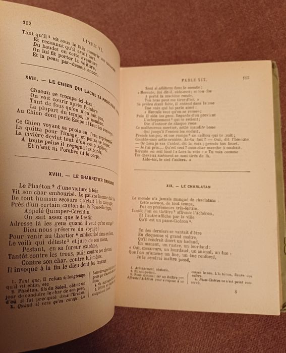 Semnatură olografă - Carte veche - Fabule, La Fontaine,Paris,1894