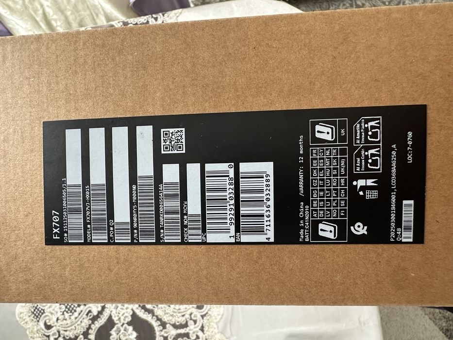 Ноутбук Asus TUF GAMING Model FX 707