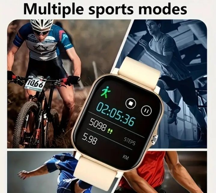 Нов Full-Touch HD смарт часовник за мъже и жени, включващ безжично наб