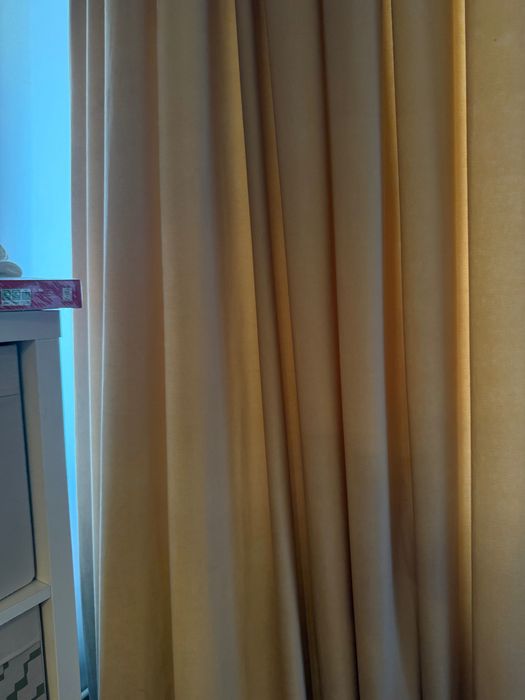 Draperii catifea bej miere 2 buc 300x 265 cm