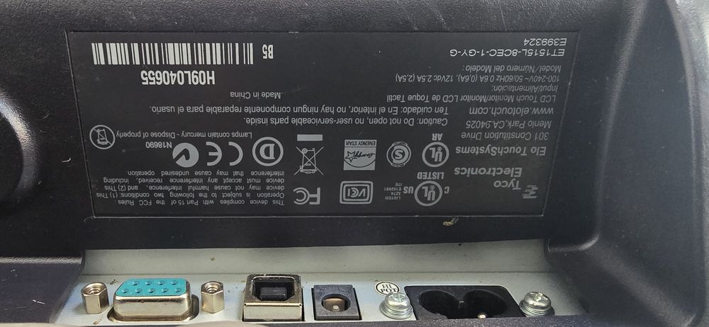 Monitor Touchscreen pentru POS, 15' ELO ET 1515L,