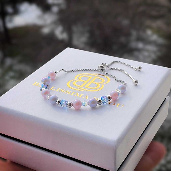 Дамска Гривна с Кристали и Перли Сваровски/Swarovski