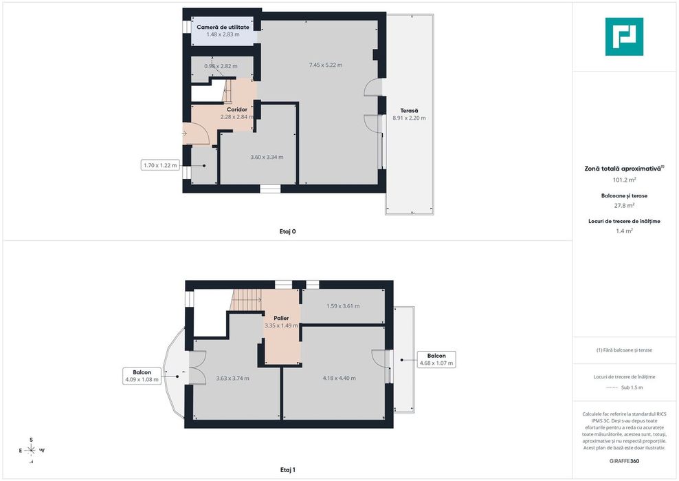 Duplex luminos 101 mp utili, teren 350mp în Covaci