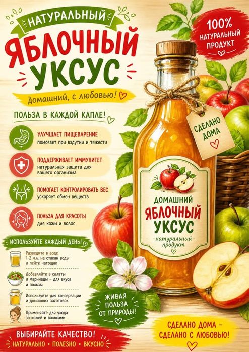 Яблочный уксус домашний
