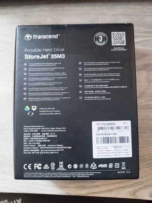 Transcend StoreJet 25M3S 1TB — новый