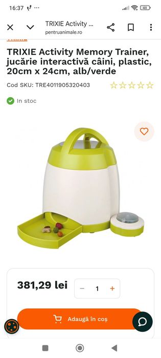 Jucărie interactivă câini