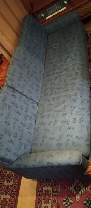 Голям диван канапе 190см+подарък бежов китеник с малък косъм