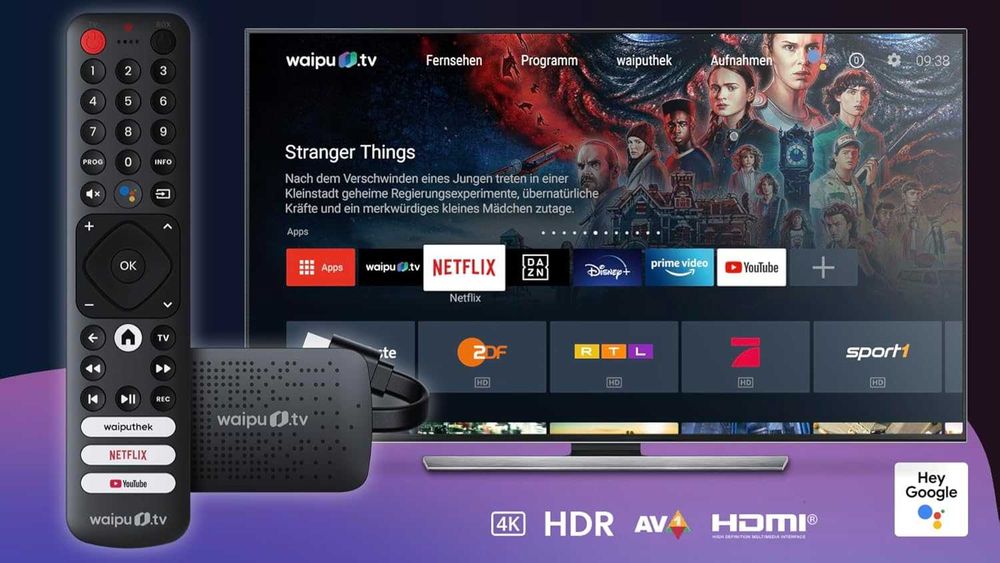 ТВ Стик waipu.tv 4K HDR с дистанционно (Нов)