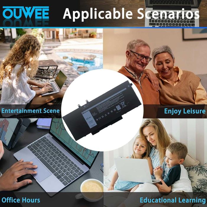 Батерия за лаптоп 4GVMP, съвместима с Dell Latitude 5