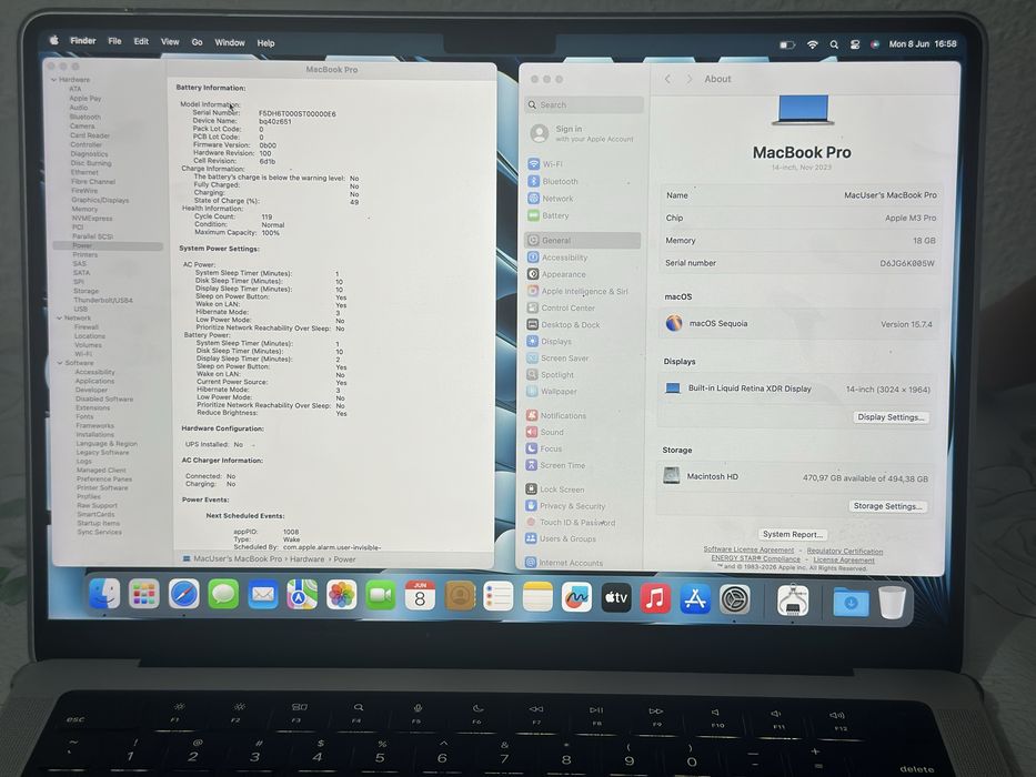 Macbook pro M3pro 18/512 Silver