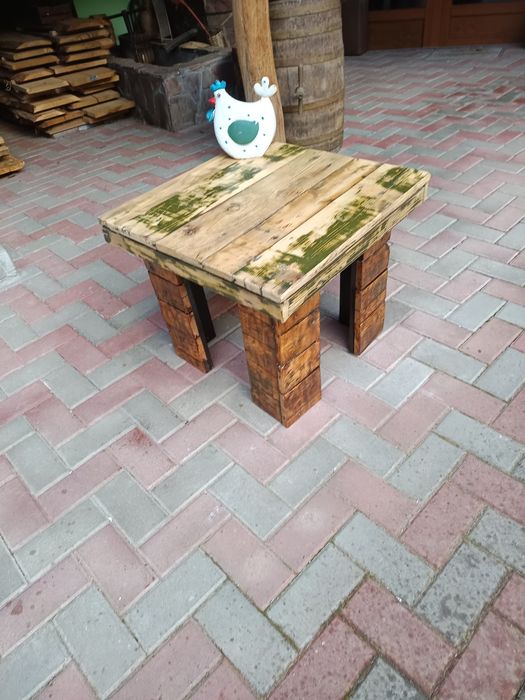 Masa cafea blat sticla sau lemn recuperat