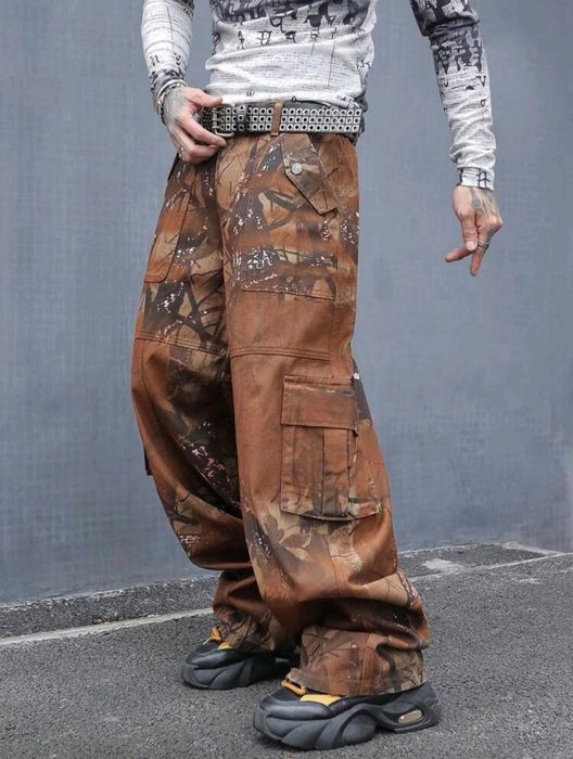 Нови военни дънки baggy панталони камуфлаж  Loose Fit Jeans карго Хл Л