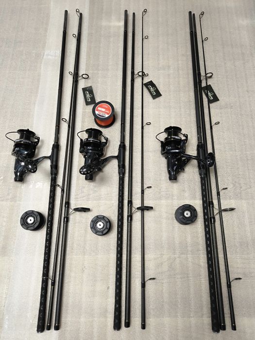 SET 3 Lansete FL VIPER 3.90m 3.5 LBS 3 tronsoane + 3 Mulinete AVIATOR