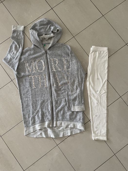 Бяла рокля Бенетон/Sisley;суитчер,клин152/158;;шапка Мини Маус