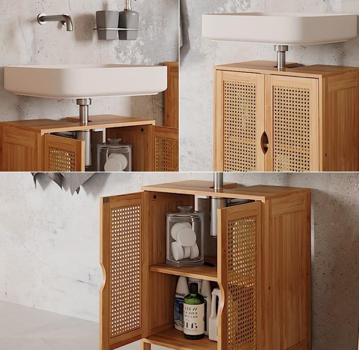 Шкаф за подмивка - ратан и бамбук 7484