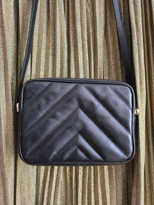Geantă crossbody Patrizia Pepe, piele, neagră