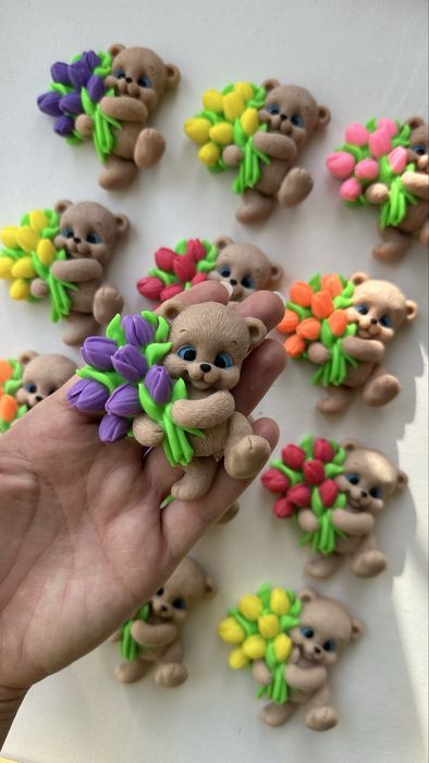 Мыло мишка с тюльпанами к 8 марта