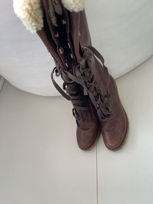 Cizme lungi UGG piele si lana