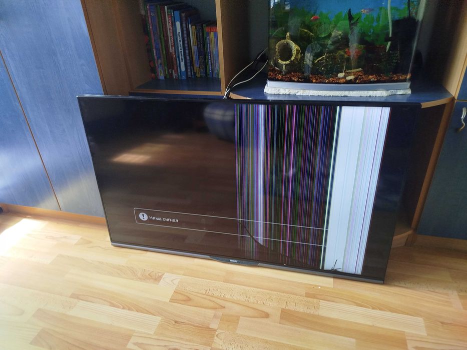 TV PHILIPS 55" SMART с проблем в матрицата