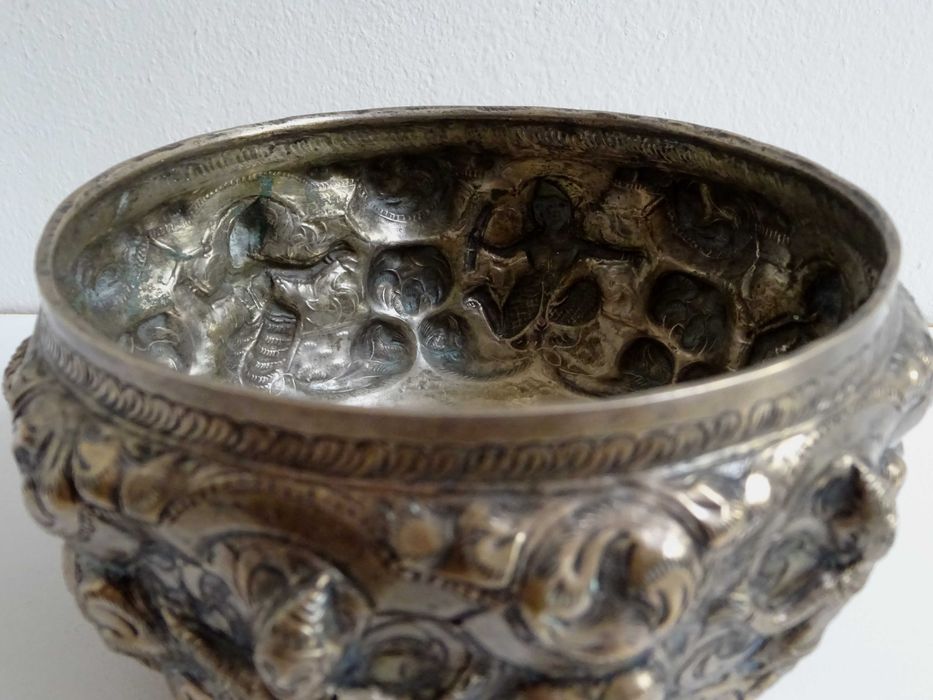 Bol hindus din argint pur - Rara si veche piesa din Tibet