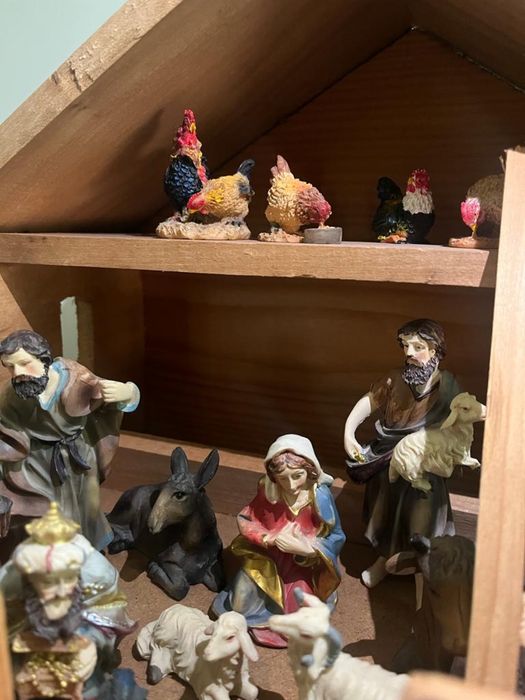Figurine Scena nasterea Domnului + casuta lemn