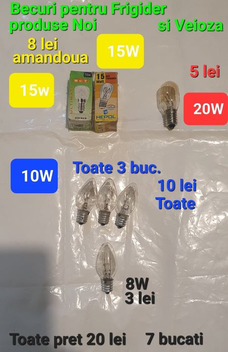 Becuri Auto/Becuri Veioza/Becuri Frigider