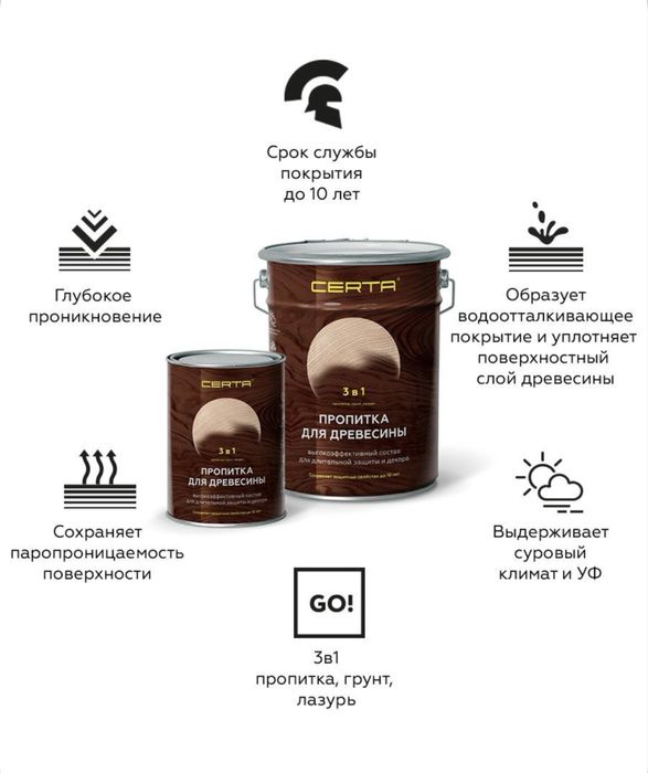 Пропитка для Древесины 3 в 1(Пропитка,грунт,лазурь)