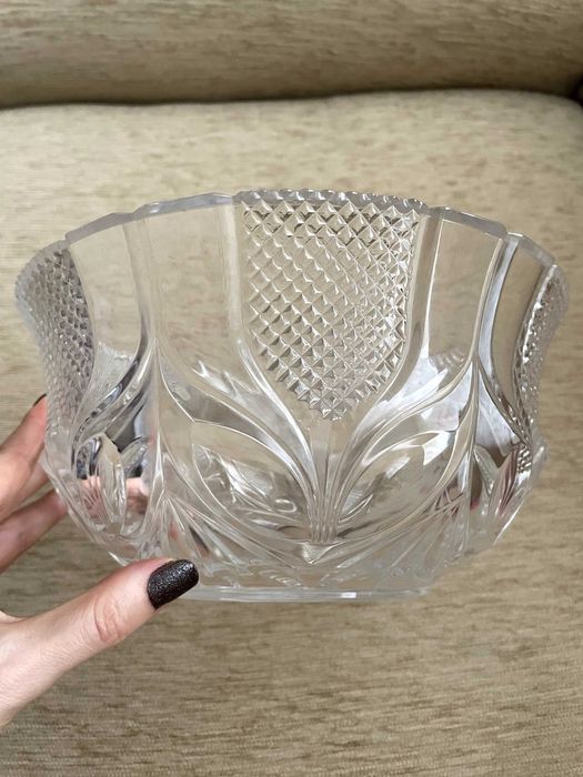 Vand bol cristal veritabil, model clasic, diam. aprox. 24cm, impecabil