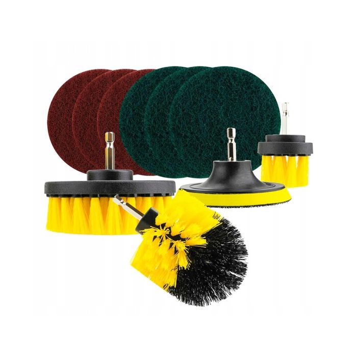 Set perii de curatare si discuri abrazive pentru bormasina, 1/4" 10
