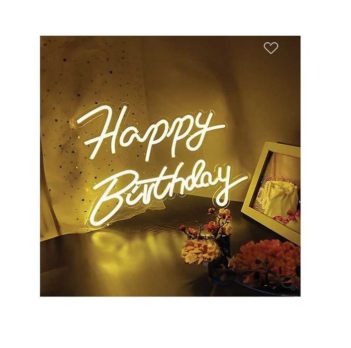 Светещ панел Mercado Trade, LED неонов "Happy Birthday" и "Welcome"