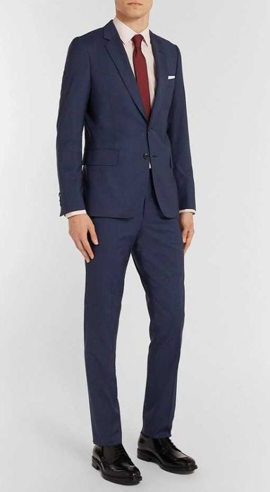 Sacou blazer 42 L slim Massimo Dutti NOU lana Finest Italian albastru