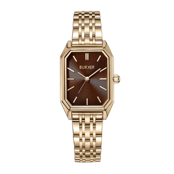 Продам часы Burker с коричневым циферблатом .