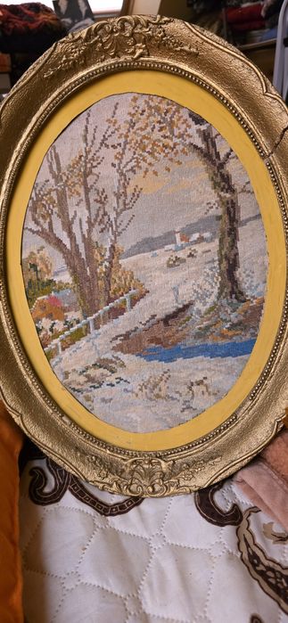 Зимна картина- ръчно шит гоблен