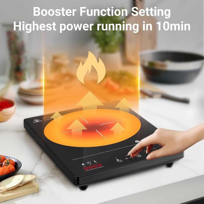 Преносим индукционен котлон Aobosi 2000W с Booster функция, (26×32 см)