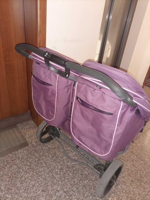 Chipolino Количка за близнаци Туикс аметист, 2 легла 3в1, столче