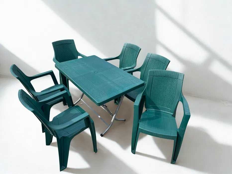 Комплект маса + 6 стола или 4 стола ратан 3 цвята и размери маси мод.6