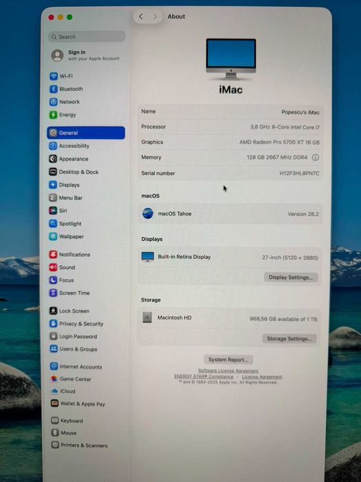 Apple iMac I7 / 16 GB RAM / AMD RADEON PRO 5700 RX XT 16 GB / Garantie * Krom Amanet Margeanului *