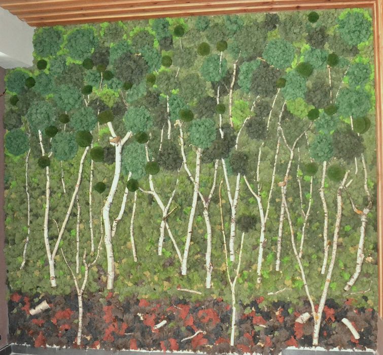 Зелена ДЕКОРАТИВНА СТЕНА от Скандинавски мъх „Гора“