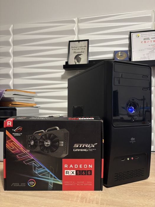 Бюджетен Геймърски компютър intel i7, RX560 4gb, 8 ram, 480 ssd, 400W