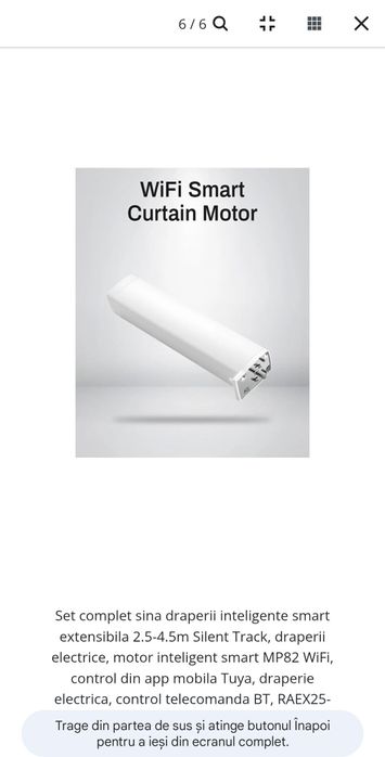 Set complet sina draperii inteligente smart extensibila 2.5-4.5m