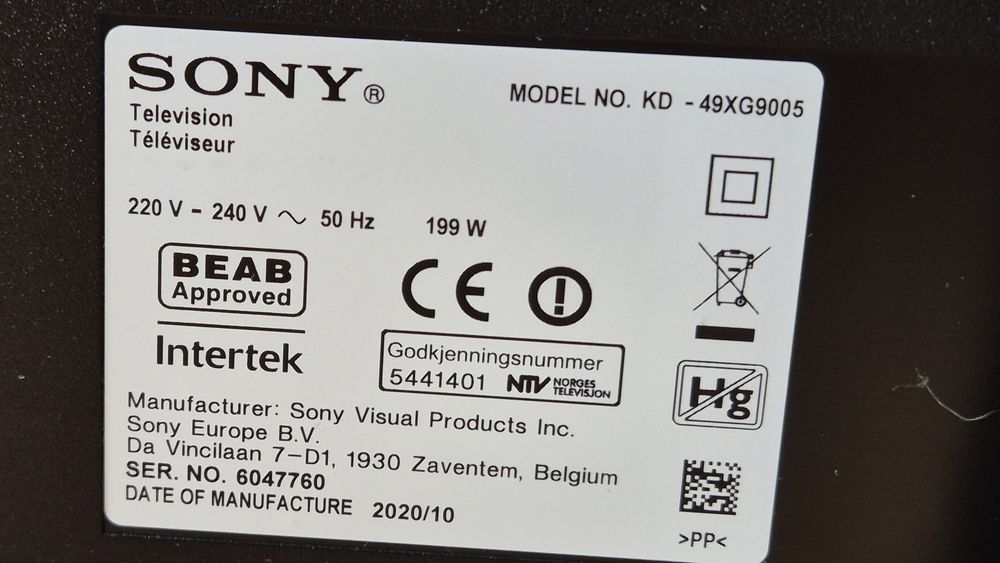 Sony KD-49XG9005 Android, 4K, UltraHD, Smart, WiFi, LED