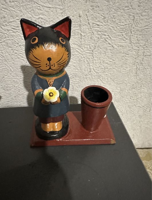 Подставка для ручек, котик