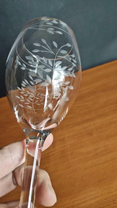 3 бр. елегантни високи кристални чаши за вино