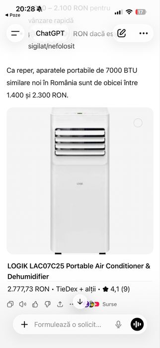 Vand AC portabil LOGIK -  NOU !