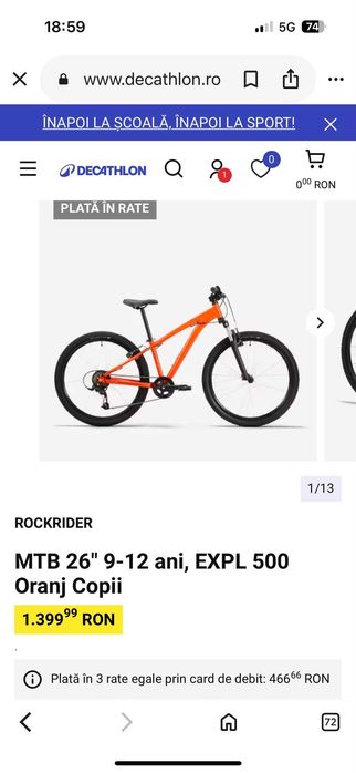 Bicicleta de vânzare copii Rockride ST 500 Junior