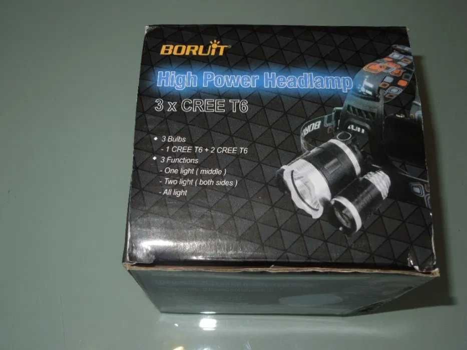 Lanterna Frontala De Cap Aluminiu 2800W Led 3 x CREE-XM-L T6