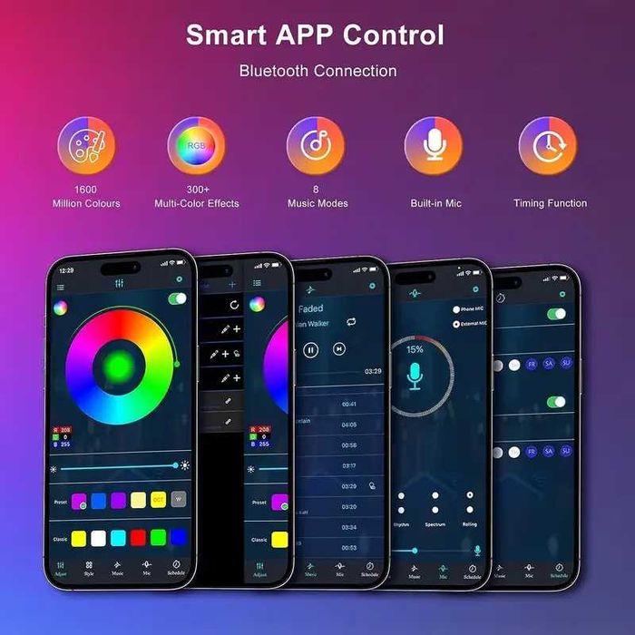 Смарт Лампа с промяна на цвета Smart RGB LED подова лампа