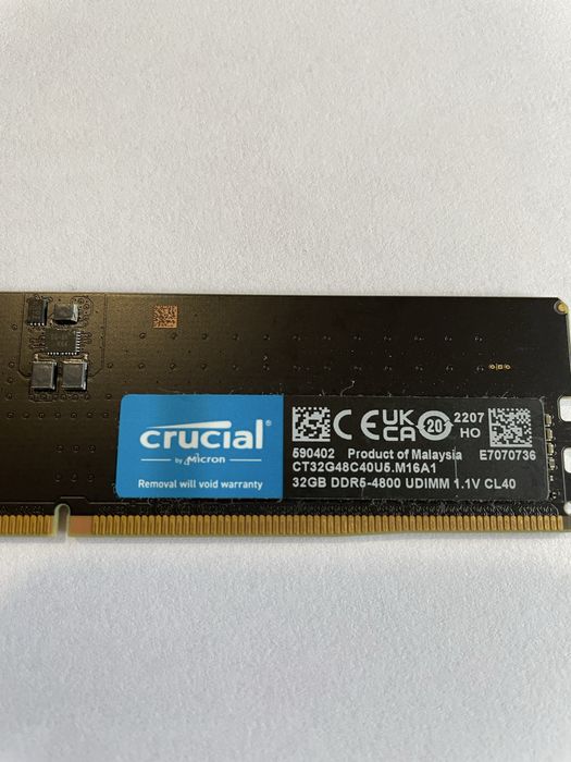 32Gb RAM DDR5 PC Crucial 1x 32gb ddr5 Noi